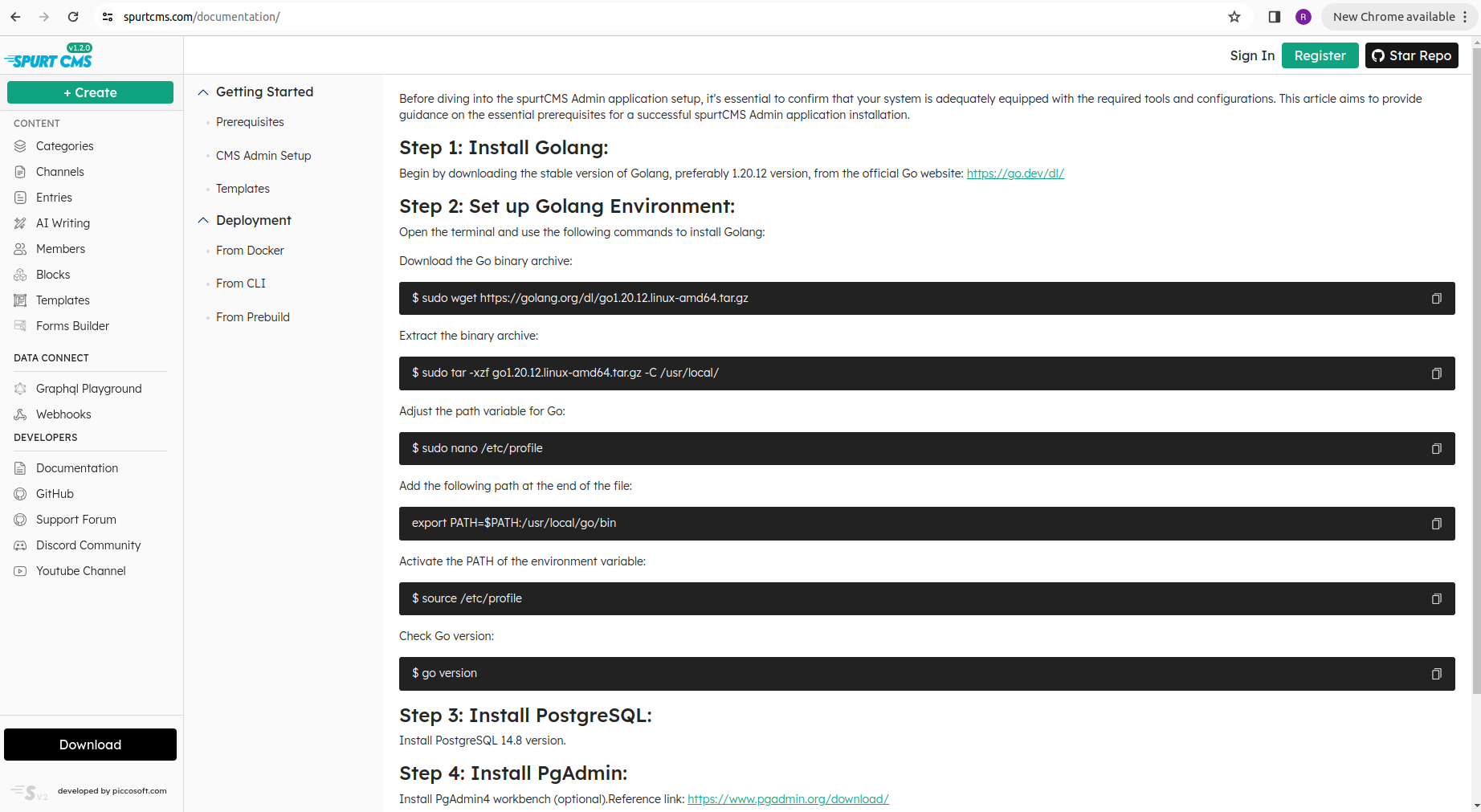 Documentation in SpurtCMS | CMS Documentation